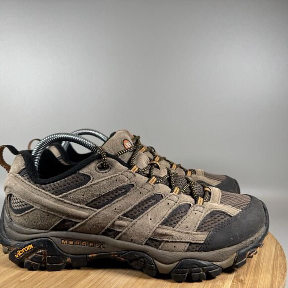 Merrell Moab 2 Ventilator Shoes Mens 9‎ Vibram Low Brown Trail Hiking Walking - Picture 1 of 8